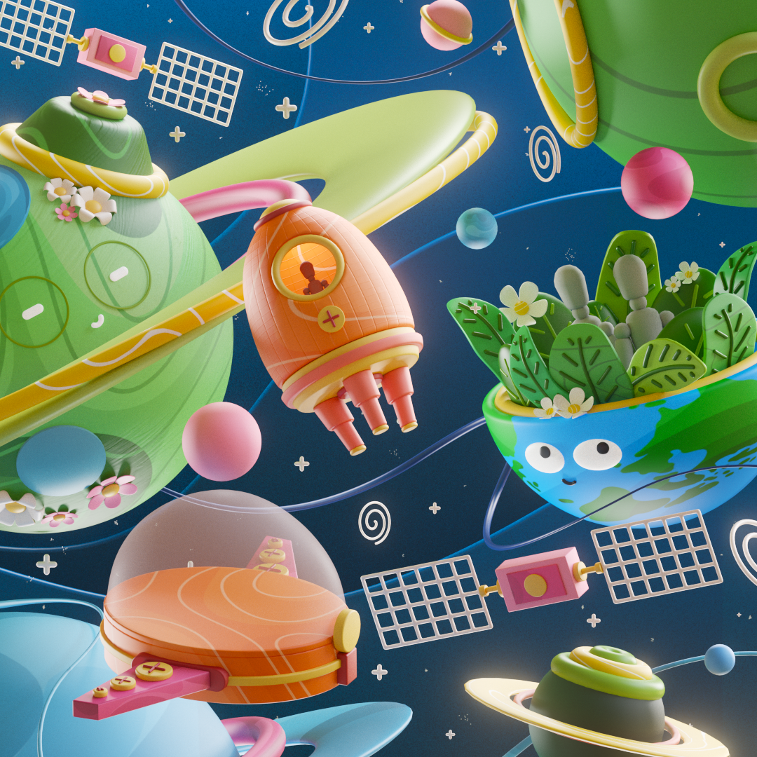 A 3d illustration of an outer space environment