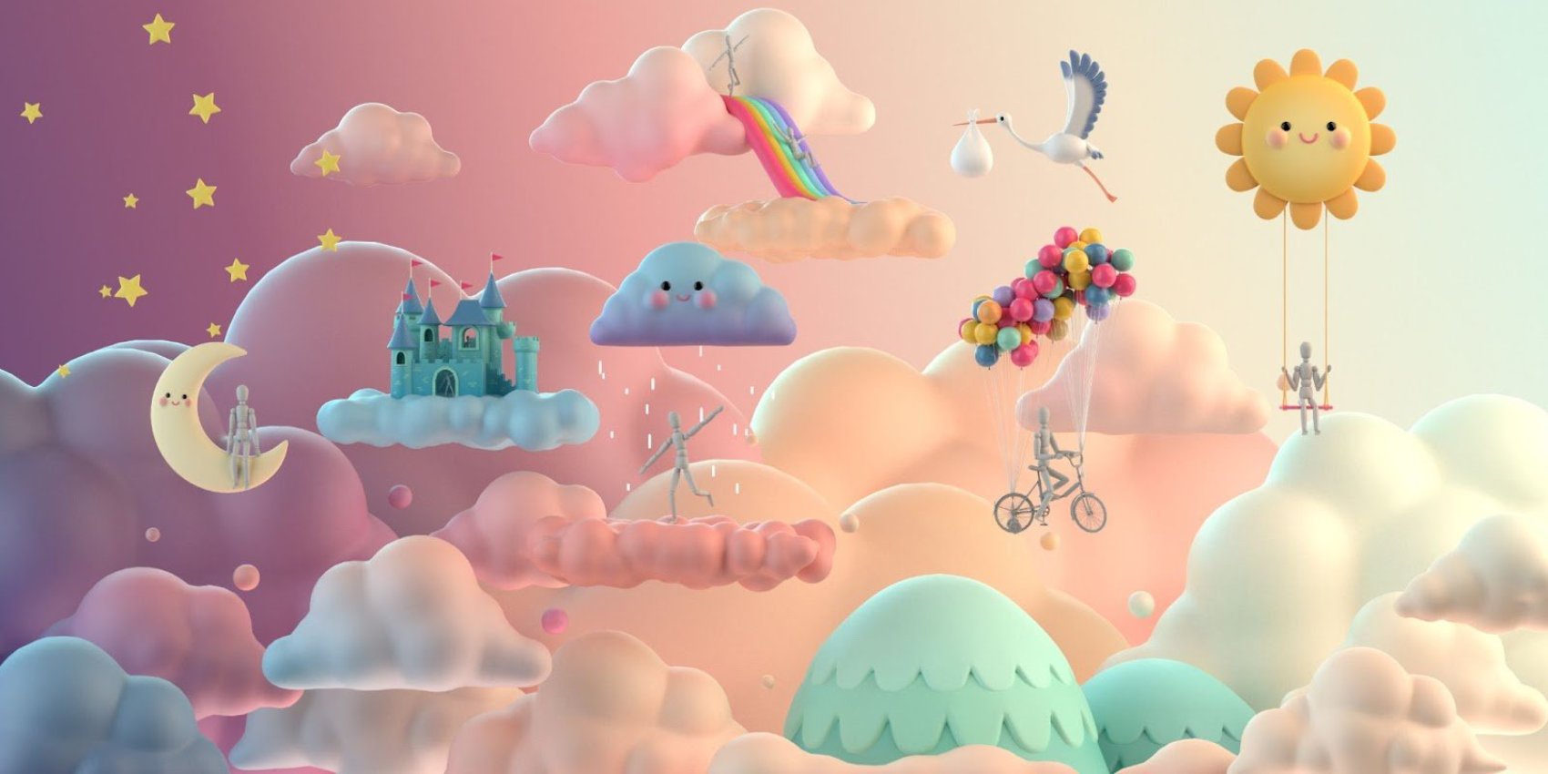 A 3d illustration of a sky environment