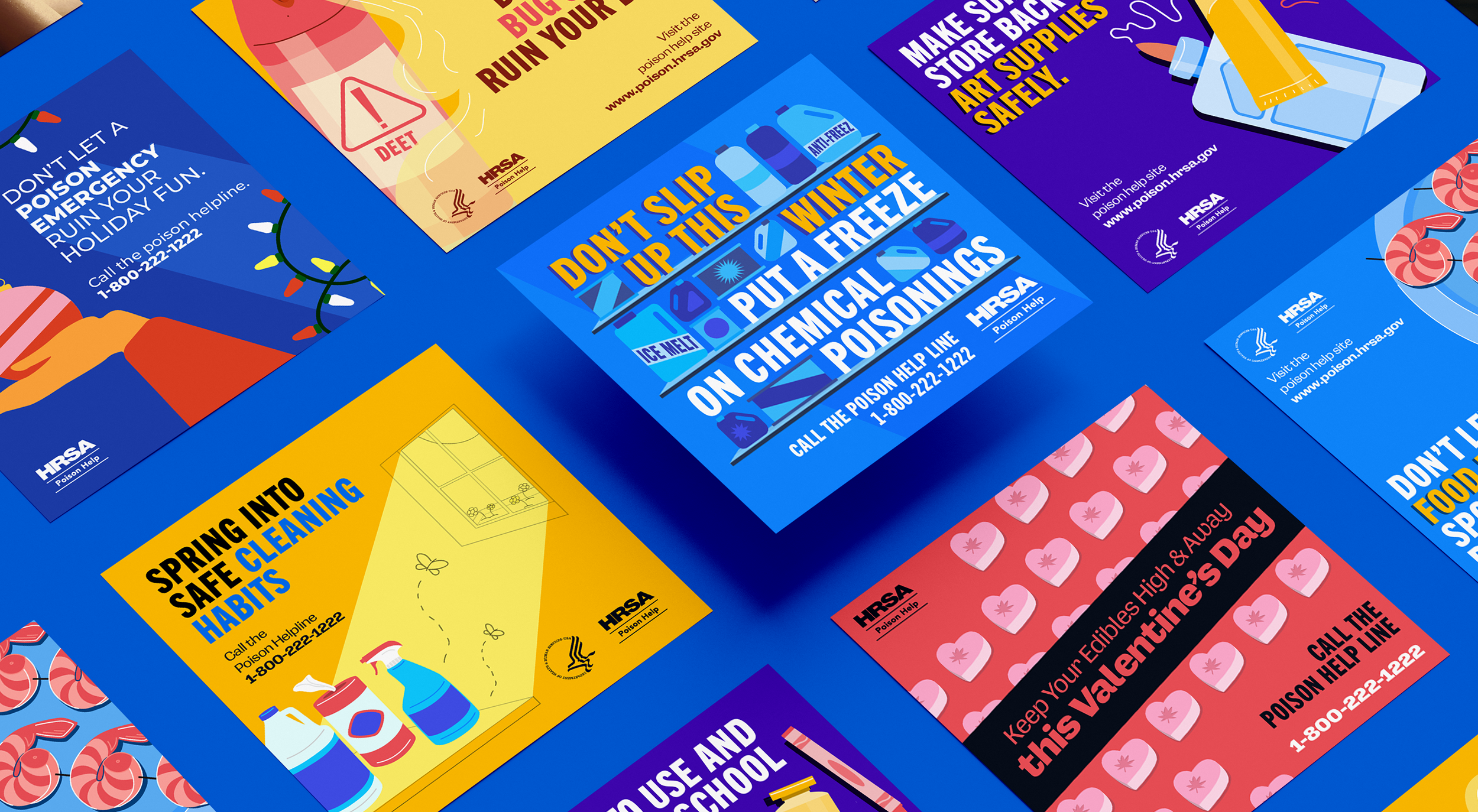 HRSA_YEAR1_SOCIALMEDIA A mockup displaying social media posts created for the advertising campaign