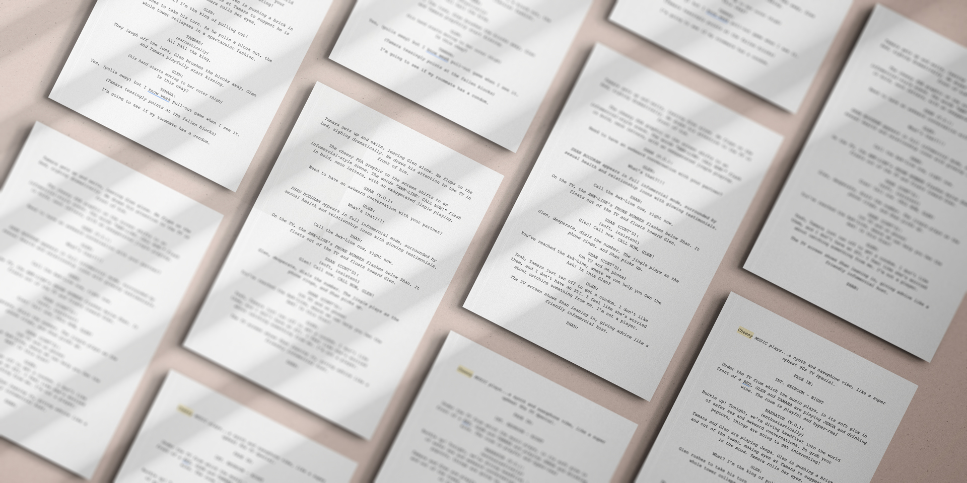 An image depicting pages of the video scripts