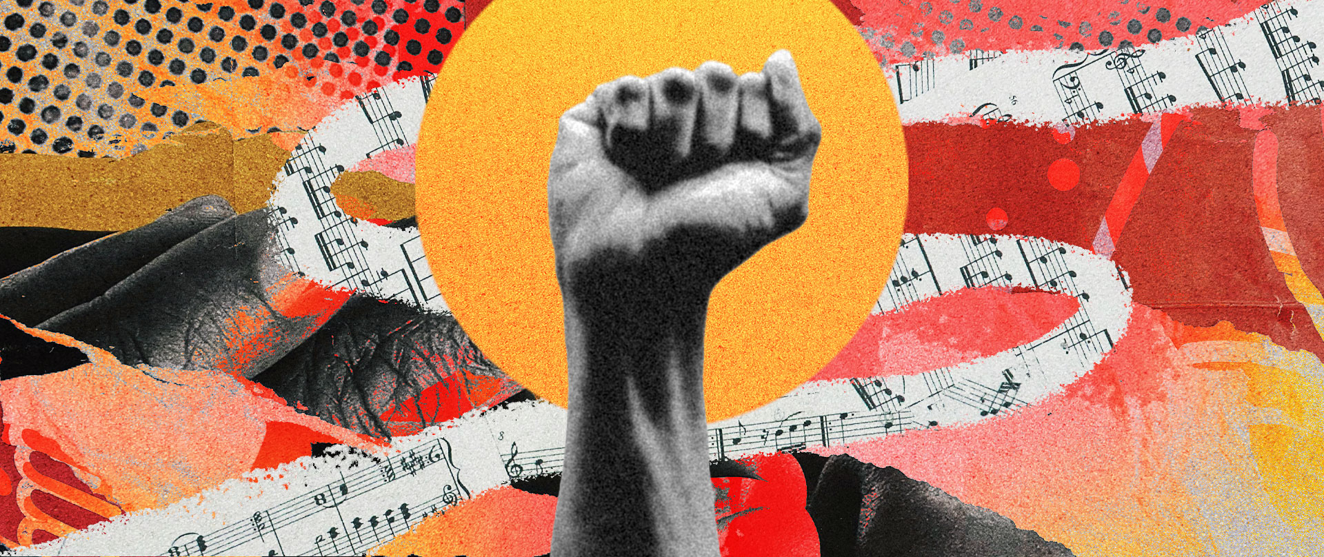 Still-Frame-10 Animation frame featuring an upraised fist surrounded by musical notes