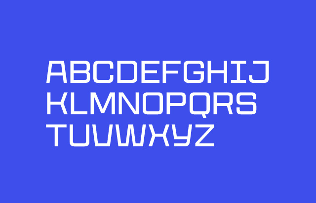 An image showing one of the typefaces used in the Showroom brand system