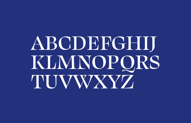An image showing one of the typefaces used in the Showroom brand system